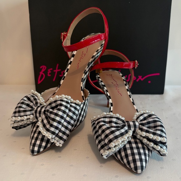 Betsey Johnson Shoes - Betsey Johnson • “Emely” Gingham Multi Heeled Sandals